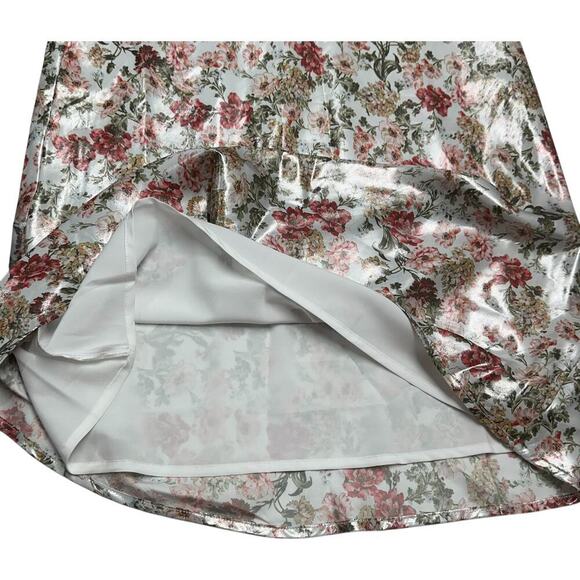 NWTs Anthropologie WAYF Shimmer Bias-Cut Floral Slip Midi Skirt (M) - Picture 10 of 14